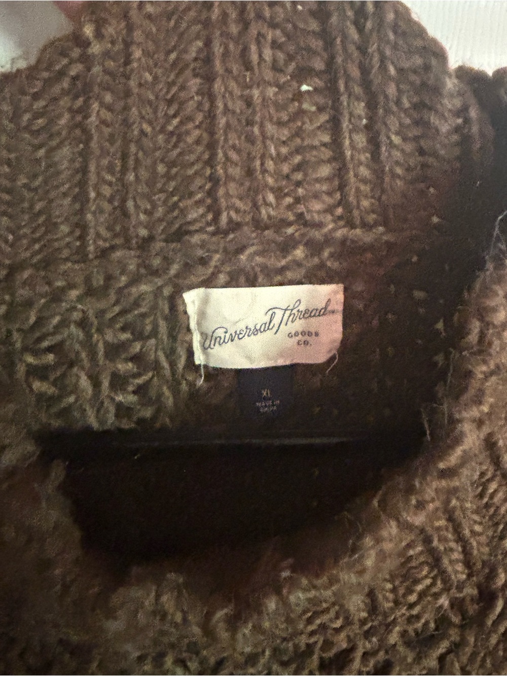 Universal Thread Fisherman chunky oversized Cozy Cable Knit Sweater - Brown XL - Picture 2 of 6